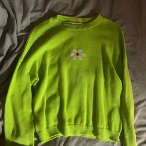 green cozy oversized sweater